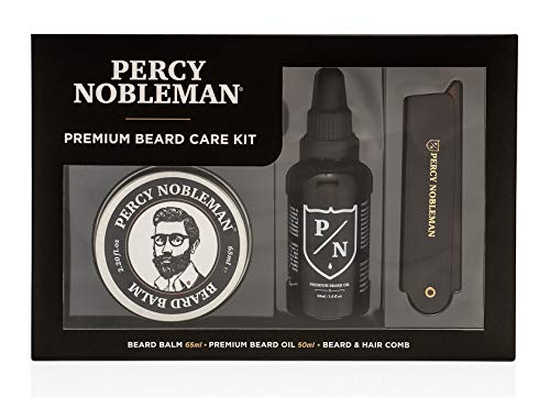 Kit de Soin de Barbe Premium Percy Nobleman avec baume et peigne