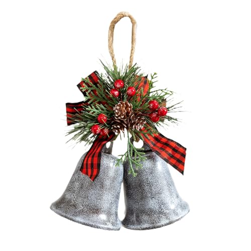 Christmas Decoration Bells, Bells for Christmas Trees, Bell Decor, Vintage Hanging Decorative Bell for Door, Wall, Window, Indoor and Outdoor Decor, New Year Party Hanging Ornaments(Silver-Gray)