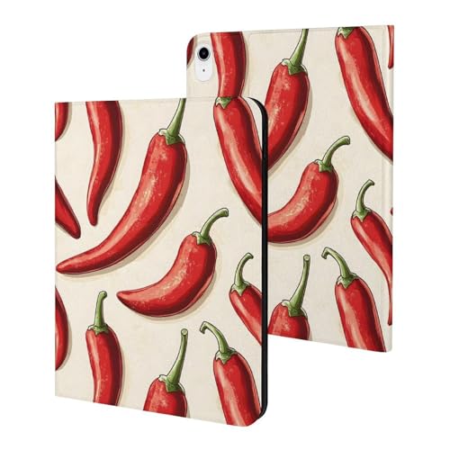 Housse iPad 10e génération 10.9 réveil automatique et support stable rigide piment