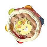 早期学習漫画ハンドドラムガラガラ鐘のおもちゃ幼児の聴覚発達手と目の調整なだめるおもちゃ幼児パーカッションドラムガラガラ