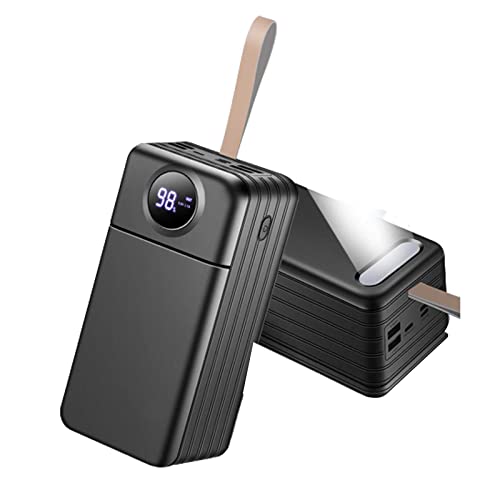 WSGDSG Power Bank, Caricabatterie Portatile da 100000 mAh con Uscite e Ingressi, Caricabatterie Rapido per iPhone con Torcia Batteria Esterna USB C ad Altissima capacità(Size:Nero,Color:100000Mah)