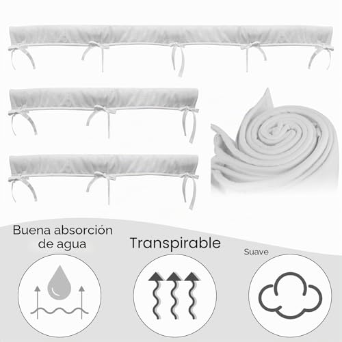 Cubiertas para riel de cuna DERCLIVE de algodón suave acolchado para la dentición del bebé 7