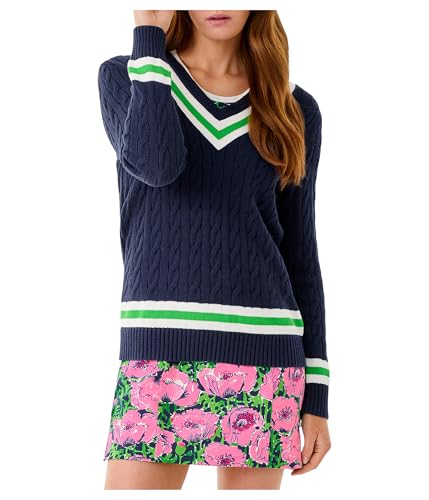 Lilly Pulitzer Women's Brockton Sweater Low Tide Navy X Jolie