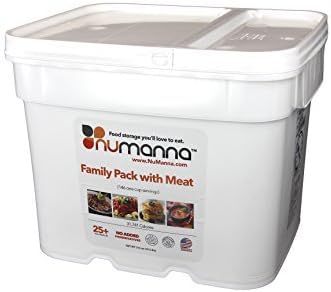 NuManna Family Pack w/ Meat 146 Meals, Emergency Survival Food Storage Kit, Separate Rations, in a Bucket, 25 Plus Year Shelf Life, GMO-Free by NuManna
