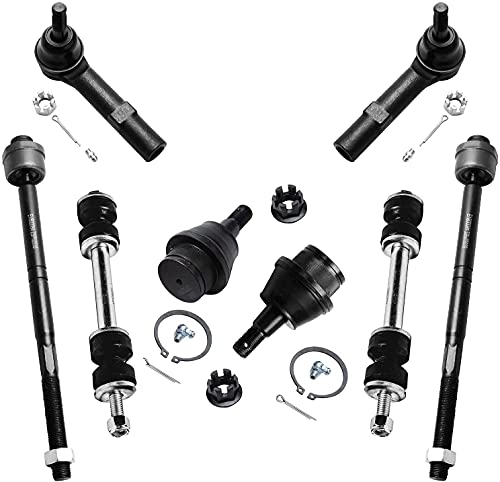 Image of Detroit Axle - Front 10pc Suspension Kit for Chevy Avalanche Tahoe Suburban GMC Sierra Yukon XL 1500 Cadillac Escalade ESV EXT, Struts Tie Rods Sway Bars Lower Ball Joints Replacement
