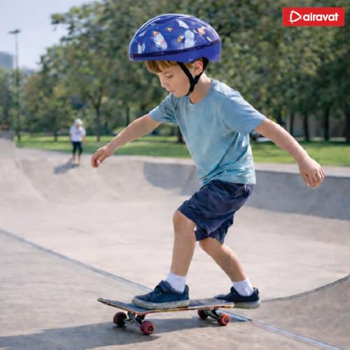 Image of Airavat Mini Rider Kids Cycling & Skating Helmet, Aerodynamic Shape, Size Adjustable with Quick Release Buckle (Blue, Small (49-53 cm))