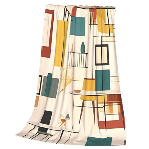 Couverture milieu du siècle imprimée en flanelle douce pour chambre 152x127cm - 4