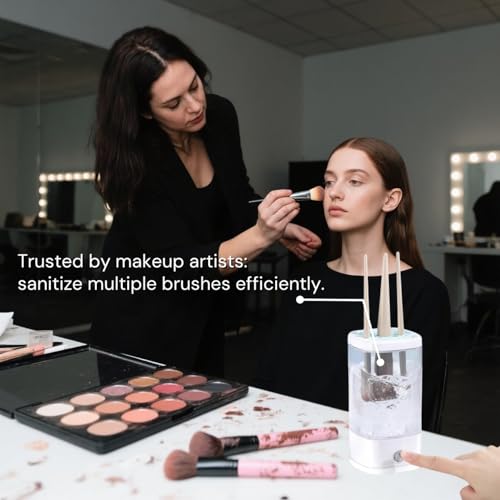 Máquina limpiadora y secadora eléctrica de brochas de maquillaje con luz UV-C, sistema de limpieza automático 3 en 1 para limpieza profunda y secado rápido, diseño silencioso para entusiastas de la - imagen 6
