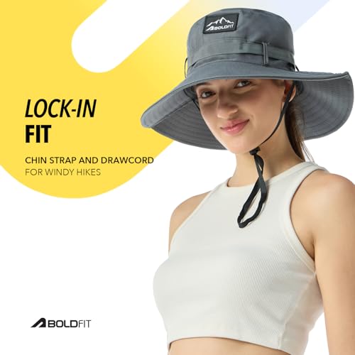 Image of Boldfit Unisex Sun Hat for Men & Women with UPF Protection Wide Brim Outdoor Adjustable Fit, Breathable Fabric, Moisture-Wicking & Packable Design-Ideal for Hiking, Trekking, Fishing, Beach & Travel
