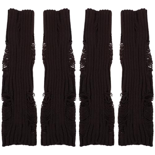 Guantes sin dedos de punto para invierno mitones largos cómodos 2 pares
