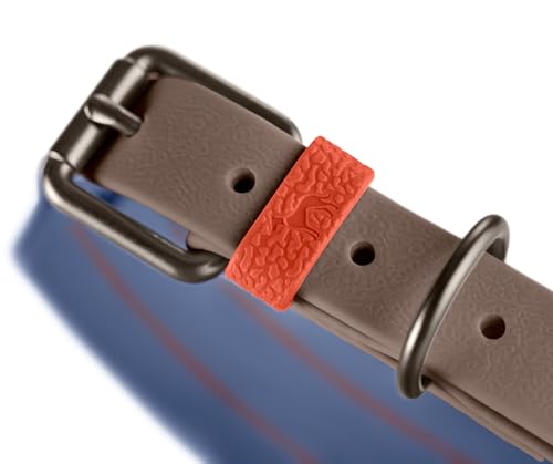 HUNTER Hundehalsband Havanna, Farbe: Taupe/Rauchblau, Strukturgewebe mit Kunststoffummantelung, breit, komfortabel, langlebig, reißfest, witterungsbeständig, pflegeleicht, Gunmetal-Look, Größe: 55