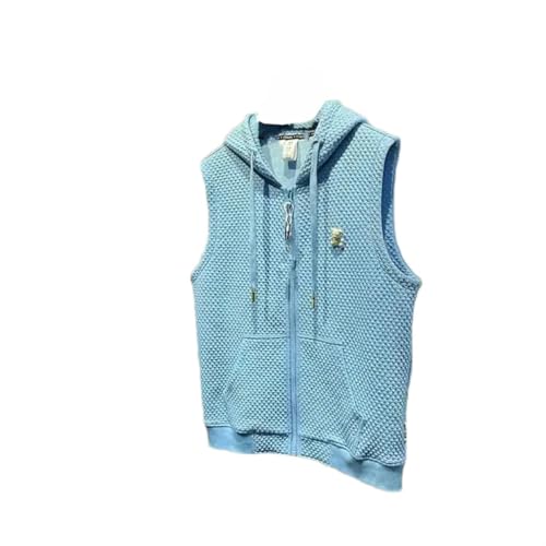 Gilet à capuche sans manches homme avec poches zippées veste légère été cordon serrage