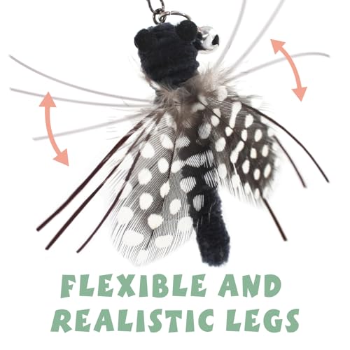 SONGWAY Cat Wand Toy Replacement, 6 PCS Insect Cat Toy Feather Refills, Teaser Wand Attachments with Bells - Image 4