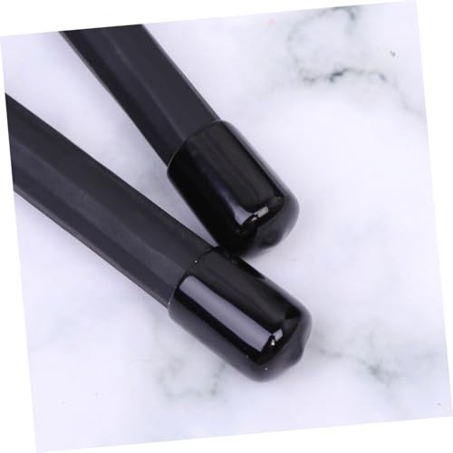 Par de baquetas de madera con mango de goma negro miniatura 3