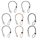 Iyowei 8 Stück Serviettenclips Serviettenkette mit Clip Serviettenkettchen Verstellbar Lanyard Serviettenhalter Flexible Kette Polyester Lätzchen Kette 62 cm * 3mm