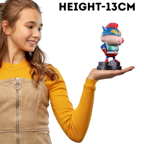 Image of FUNFOB Shinchan Action Figure Height-13cm Collectible for Anime Fans Action Kamen Toys PVC Multicolour | Shinchan Silver Stand
