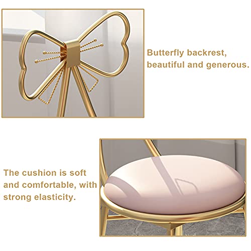 Silla de taburete de mariposa con patas de metal para salón 6