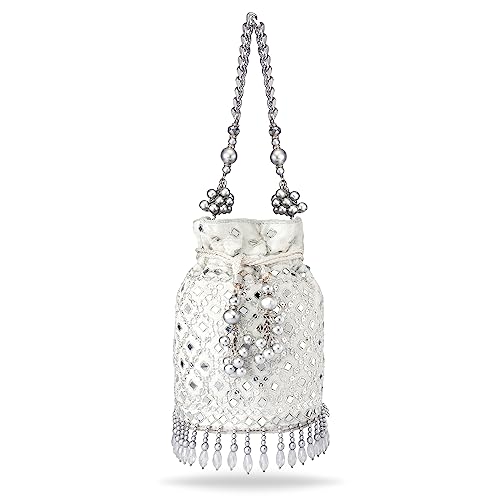 Peora Handmade Potli for Women Hand bag Stylish Purse Bridal Fashion Elegant Wristlet Bag for Girls - Image 8