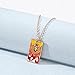 DSCDSD Pendentif Collier Porte-CléS Pendentif Jeu Ventilateur ChaîNe Tour De Cou Accessoire DéCoration Cadeau Unisexe Portable Cosplay pour DéMon Slayer Rengoku Kyoujurou