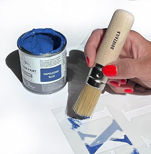 Stencil Brush Size 12 - 20 mm Flat Topped Pure Bristle Head - Made in the UK Can be used as a Wax Brush for Waxing as well as stencilling