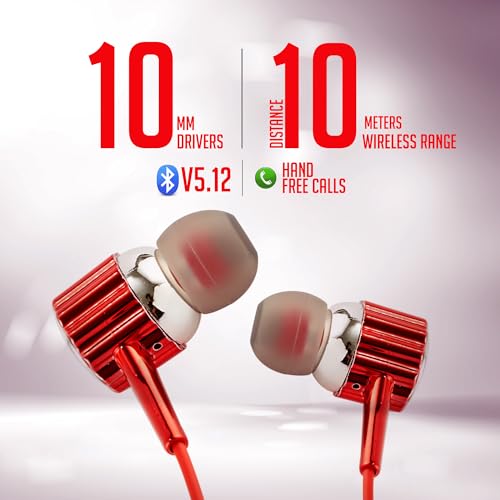Image of RD M-20 Pro Wireless Bluetooth Stereo Neckband (Red) | 50 Hours Playtime | 10mm Dynamic Drivers | BT v5.12 | IPX4 Water Resistance | Clear Calling with ENC | Ergonomic Fit