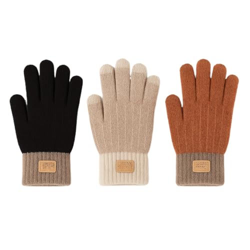 Luva Feminina Inverno,Luva TéRmica Touch Screen Feminina Masculina Ar Livre(Cáqui)