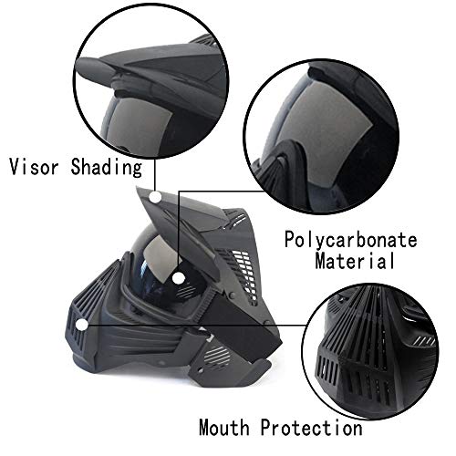 Paintball Mask, Airsoft Mask, Full Face with Tactical Goggles Mask