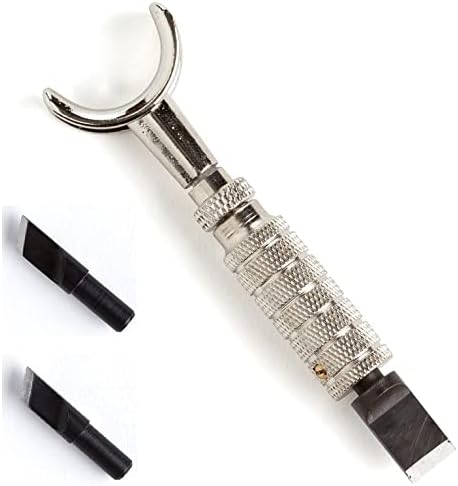 Tandy Deluxe Adjustable Swivel Knife 8002-00 with Extra Angle & Filigree Blades