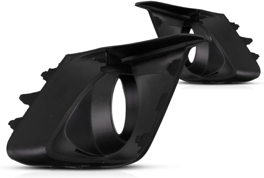 For Mazda 3 2014 2015 2016 Fog Light Bezel Driver and Passenger Side | Pair | Front | Sedan/Hatchback | Black | Replacement For MA1038123, MA1039123 | 615343560632, BHR150C21A, 615343556543