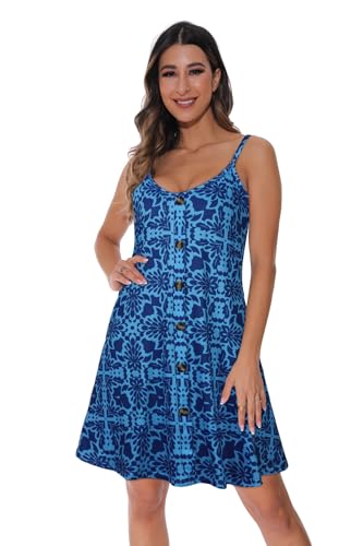 Image of JOELLYUS Summer Dresses for Women Spaghetti Strap Button Down Casual Sundress Beach Cover Up Dress with Pockets 2026