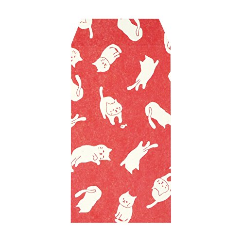 カクケイ ふわり伊予和紙 ポチ袋 ねこ 5枚入り 2個パック FWP10001-S