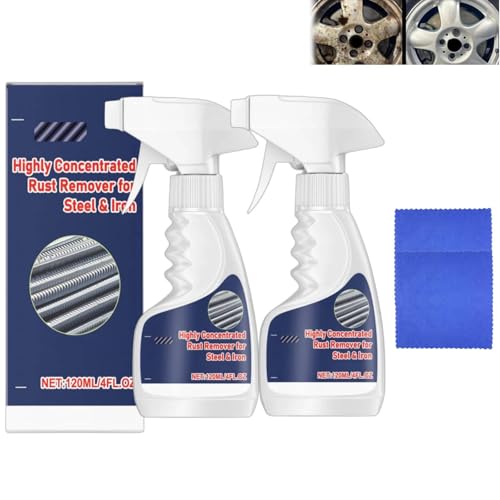 vokkrv Hochleistungs-Rostlöser für Metall, Kraftvoller Rostlöser Spray für Metall und Edelstahl, Rostentferner Metall, Sofort Flugrostentferner, Entfernt effektiv Rost von Metalloberflächen (2 Set)