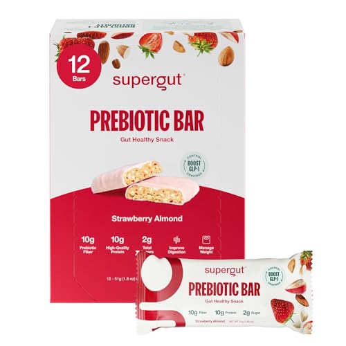 46% coupon - Supergut GLP-1 Boosting Prebiotic Bars, Strawberry Almond, 12ct