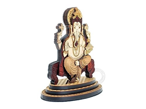 Estatua de Madera Lord Ganesha 9.5 cm miniatura 3