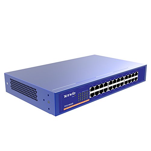 Image of Tenda TEG1024G 24-Port Gigabit Unmanaged Switch 10 /100 /1000Mbps Ethernet Switch | Ethernet Splitter for Office /Home, Plug & Play, Desktop /Wall mount Network Hub, Metal Case, Shielded Ports, Fanless(TEG1024G)