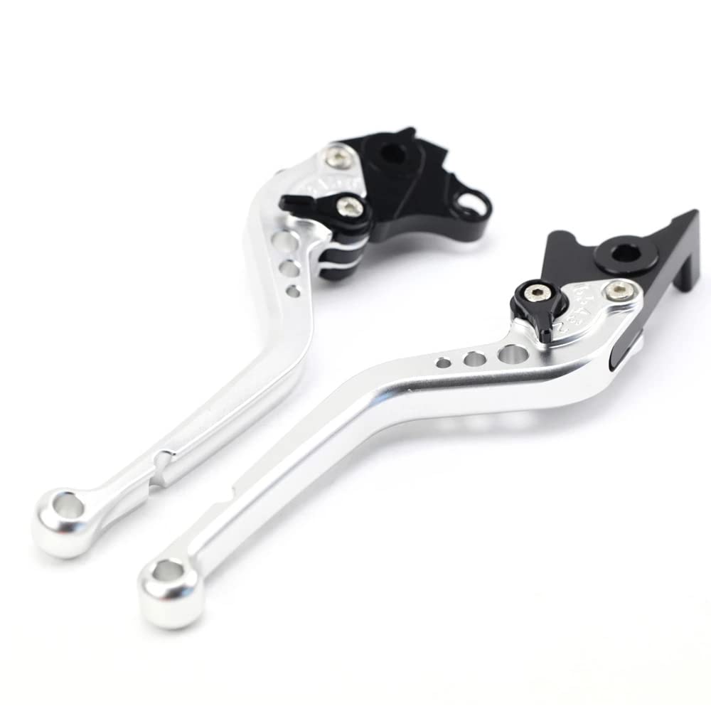 N/A Generic Brake Clutch Levers for Honda MSX125/GROM/SF 2013-2022, Monkey Z125 2019-2021, CB125F CB125R 2019-2020 Motorcycle Left Right Short/Long Handle Leaver (Silver,Long)