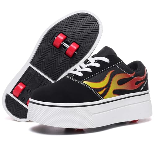 ANEFUN Schuhe mit Rollen für Jungen Mädchen, Abnehmbar 4 Räder Rollschuhe...