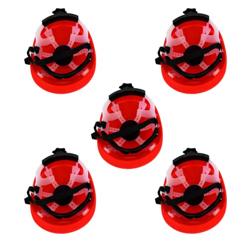 Image of LADWA Red Heavy Duty Director Safety Helmet, ISI Marked Protective Hard Hat for Construction, Industrial and Workplace Safety Applications (Pack of 5)