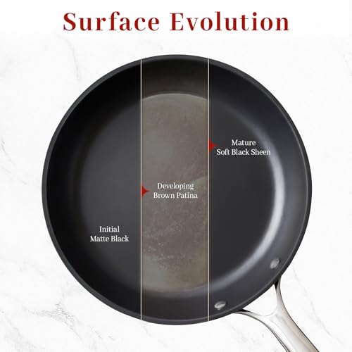 Image of Carbon Steel Frying Pan 12 inch - Pre-Seasoned Carbon Steel Skillet, Lightweight, Natural Non-Stick, Induction Compatible