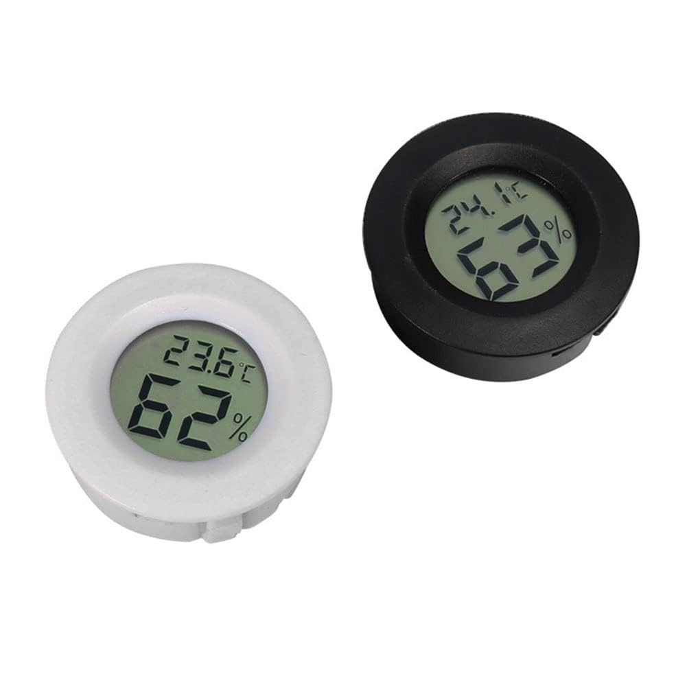 zalati Termometry dla gadów 2 szt. Wbudowany termometr higrometr 2 w 1 LCD do terrarium cyfrowy inkubator drobiu - 1 sztuka czarny i 1 szt. biały