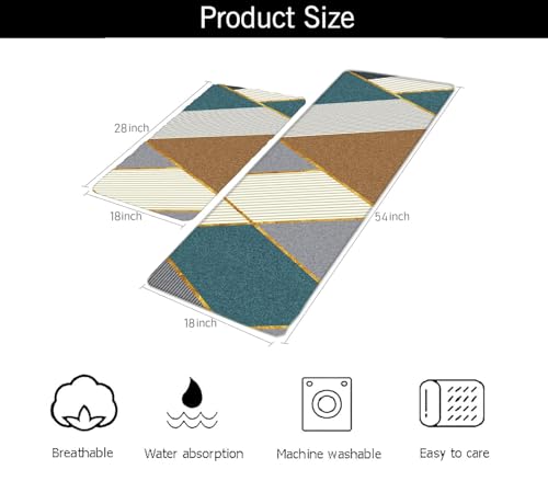 Image of Roslen Kitchen Runner Mat, Anti-Slip Vintage Pattern, Multi-Purpose Floor Mats for Kitchen, Comfort Standing Runner Rug Carpets, Premium Galicha for Kitchen, Office, Sink and Laundry