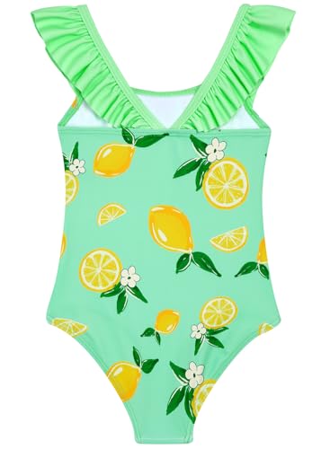 Image of DAXIANG Girls Ruffles One Piece Swimsuits Quick Dry Beach Sport Swimwear Toddler Kids Mermaid Unicorn Bathing Suit 4-10 Years