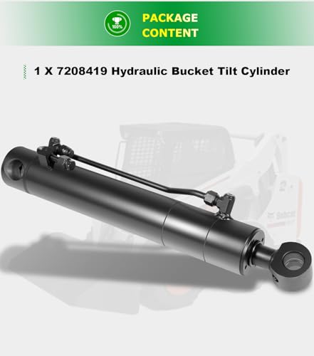 Image of 7208419 Hydraulic Tilt Cylinder, Hydraulic Bucket Tilt Cylinder for Bobcat A300 S220 S250 S300 S330 T250 T300 T320, Rod 1.5 inch, Bore 3 inch, Stroke 15 inch, Pin to Pin- 24 inch