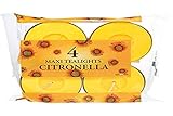 Velas de té Citronella extra grandes 4 packcitronella extra grande té 4 Pack – Estos extra grande de citronela velas son ideales para usar en cualquier jardín o espacio abierto y son el último verano velas perfumado con citronela para ayudar a mantener los summ