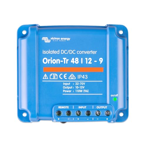 Victron Energy Orion-Tr IP43 48/12-Volt 9 amp 110-Watt DC-DC Converter, Isolated, Blue, 48/12V 9A
