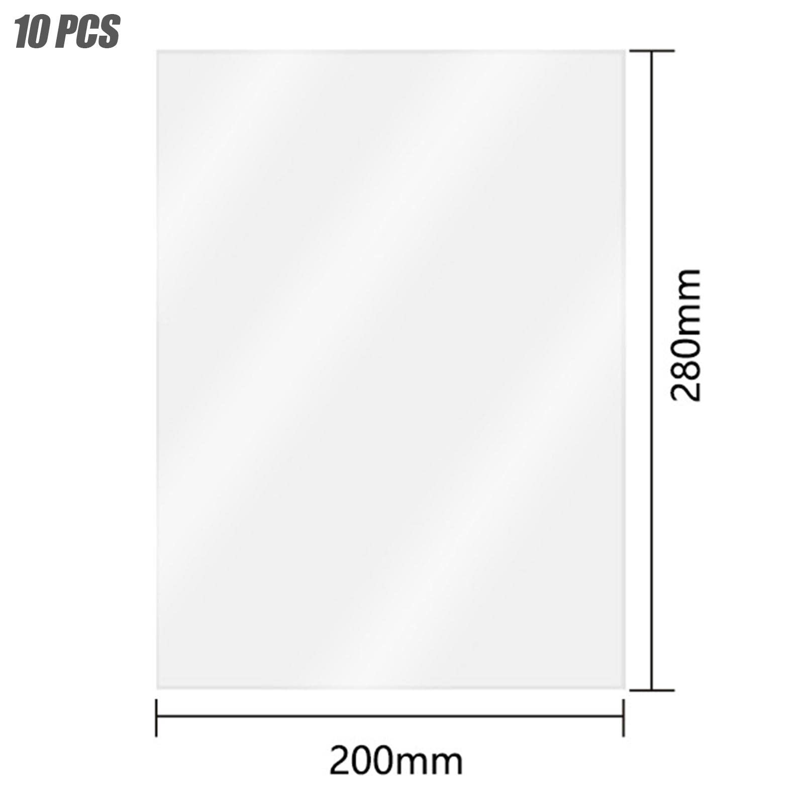 4 Pezzi Pellicola FEP Stampante 3D Foglio Rilascio Trasparente Superficie Liscia Resistente All'alta Temperatura Spessore 0.1mm Adatta per Studio, 10 Pezzi