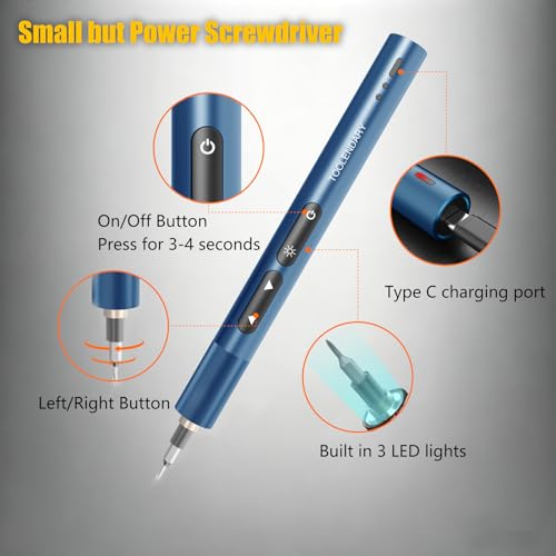 Image of Mini Electric Screwdriver Set,66 in 1 Small Electric Screw Driver Kit with Magnetic Bits,Precision Screwdrivers, Precision Cordless Repair Tool for Phone, Camera, Laptop, Watch