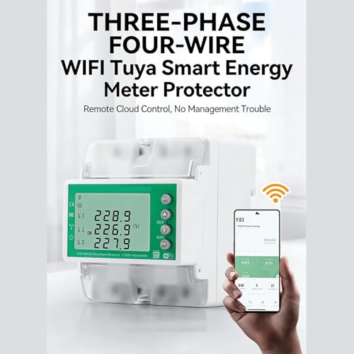 Compteur d'électricité WiFi triphasé Luocute avec télécommande mobile 80A