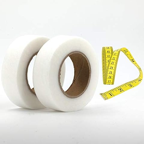 2 Pack 55 Yard 25mm Wonder Web Hemming Tape Hem Tape Adhesive Fabric Fusing Iron-on Tape with Measure Tape color may vary Cover