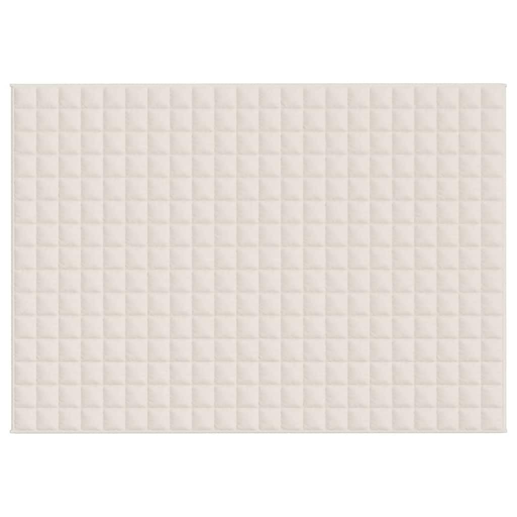 SYDE Coperta ponderata in cotone, color crema chiaro, 155 x 220 cm, 7 kg